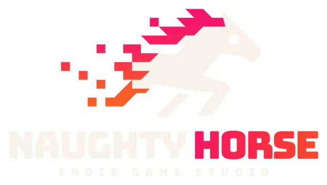 Naughty Horse studio logo for dark backgrounds.