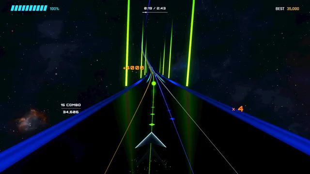 Still from the GIF: light walls rise along the road.